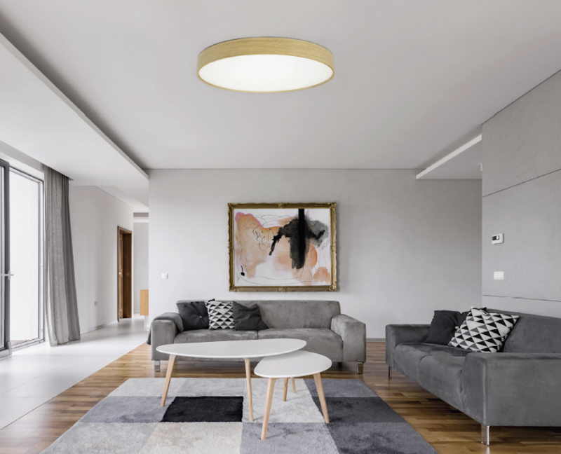 LED drevené svietidlo okrúhle